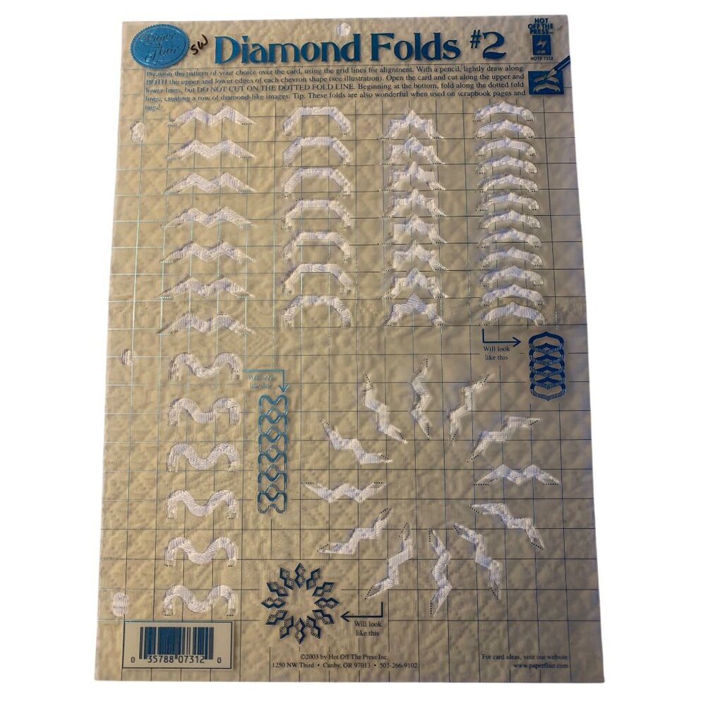 Hot Off the Press Paper Pizazz Templates Diamond Folds #2
